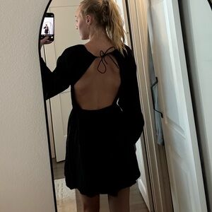 Black Mini Dress Open Back